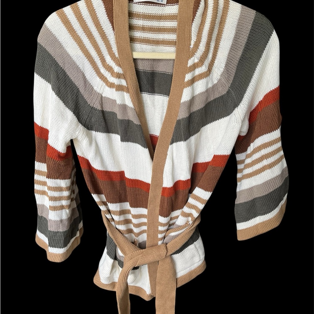 EUC OLD NAVY Striped Belted Cardigan Sweater